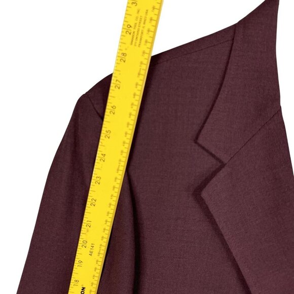 Sutter & Grant Mens 44L Burgundy Wool Blazer Gold Crest Buttons Academia Preppy - Picture 12 of 15